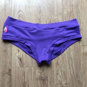 Bad Kitty Brazil purple pole shorts in M, NWOT